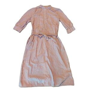 dRA Los Angeles Cassie Midi Shirt Dress Womens Small Red White Stripes Cotton